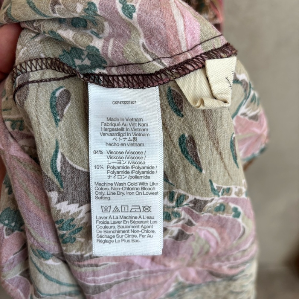 Madewell Crinkled Crepe Maxi Skirt in Brushstroke Monstera, Size 8 - Picture 14 of 14